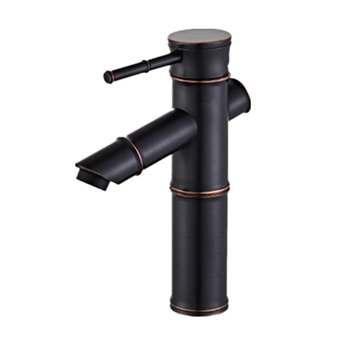 Grifo de latón bambú retro mezclador de agua fría caliente para fregadero