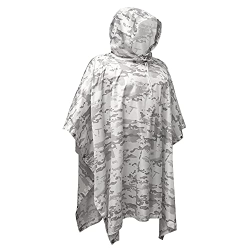 Eosphorus Multicam Alpine Snow Camo Hooded Poncho Winter Camouflage Ultra-Thin Windbreaker Hunting Apparel