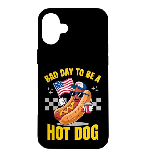 �����I�ȃz�b�g�h�b�O Bad Day To Be A Hot Dog 7��4�� �z�b�g�h�b�O �X�}�z�P�[�X iPhone 16 Plus �p