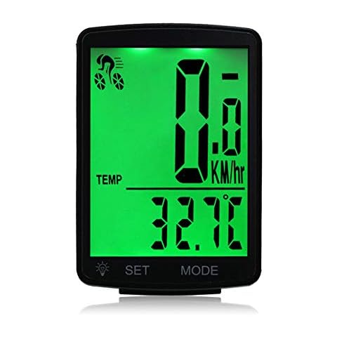 Lixada Drahtlose Fahrradcomputer, Tachometer Fahrrad Stoppuhr Messbarer Tachometer Regensicherer Cover