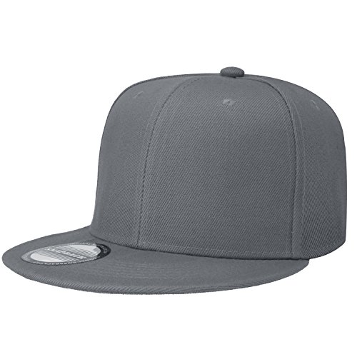 Image of Classic Snapback Hat Cap Hip Hop Style Flat Bill Blank Solid Color Adjustable Size