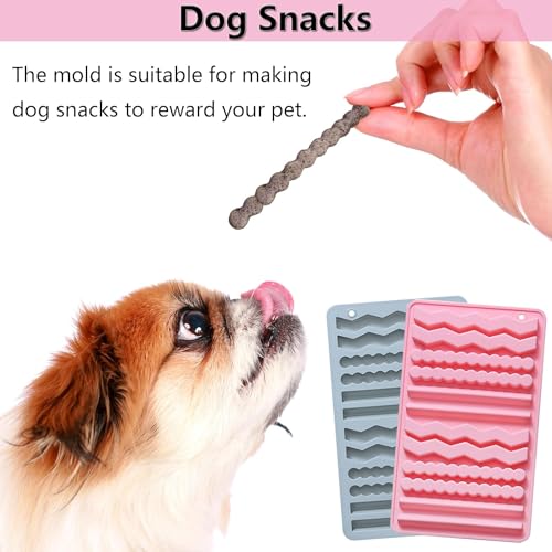 Silikon Backmatte Hundekekse 2 Stück, RUNEAY Müsliriegel Backform Silikon Hundekekse Backform 12 Riegel 2 Stücke Silikon Backmatten für Hundeleckerlies, Schokoladenform Pralinenform Silikon