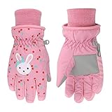 NewBEP Guantes de invierno para niños, cálidos, para esquí y nieve, para niñas y niños