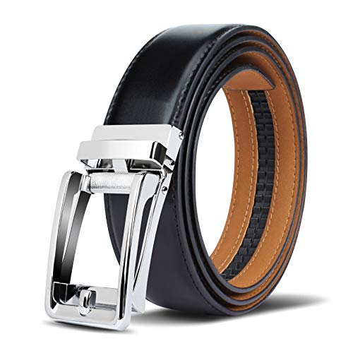 Demon&Hunter ABL Series Men's Adjustable Belt Comfort with Slide Buckle black beltswork leather Belt P02061