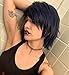 COSPLAZA Cosplay Wig Short Dark Blue Heat Resistant Anime Full Hair With Cap (Blue)