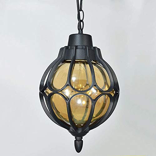 Suspension de jardin imperméable avec globe en verre luminaire extérieur rétro