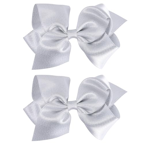Lazo plateado brillante de 4 pulgadas accesorios pasador de cocodrilo niñas
