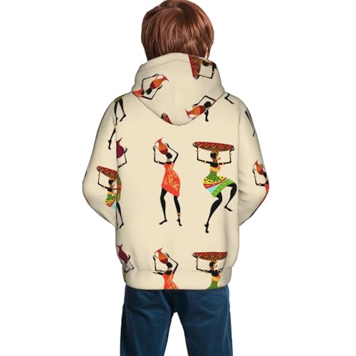 African Women in Traditional Clothes Kid Hoodies Boys Sweatshirts Girls Pullover with Pocket4