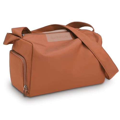 SUIKIHUM Women's Mini Gym Bag Crossbody, Everyday Sling Duffel with Shoe Compartment & Wet Pocket, Water-Resistant Travel Bag, Wine Red