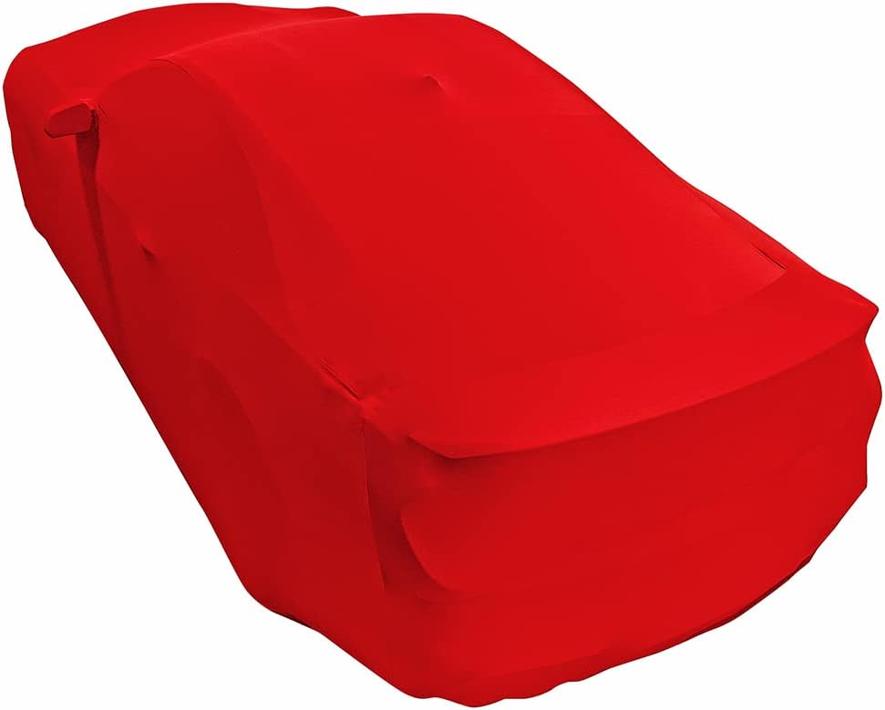 SR1 Performance USA Indoor Car Cover for Ford Mustang 2005–2026 Ultraguard Stretch Satin Custom Fit Dust Cover, Soft Breathable Scratch-Resistant Garage Protection for GT EcoBoost V6 V8 Shelby (Red)