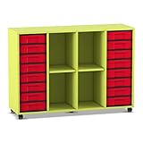  Flexeo® Aufbewahrungsregal inkl. Boxen - Holz-Regal Fach-Regal Schul-Möbel Klassenzimmer-Ausstattung