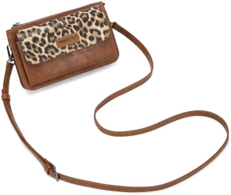 Wrangler Crossbody Wallet for Women RFID Small Clutch Cross Body Phone Brown Purse Shoulder Handbags with Zipper,WG119-2061-2LP-BR — view 6