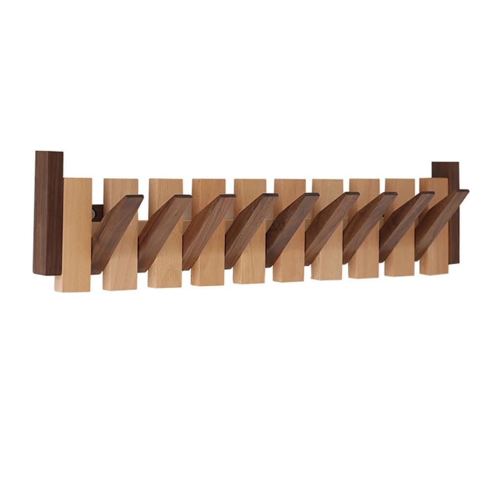 Pafooa A Pafoo Hooks Nordic Style Solid Wood Coat Hooks, Wall-Mounted Entrance, Wooden Racks Mounted Rack(A)