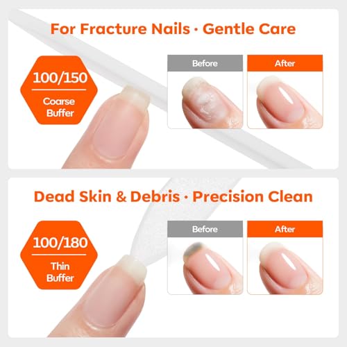 Modelones Nail Files, 3 PCS Crystal Glass Nail Files with 180/240 Grit – Double-Sided Reusable Fingernail Buffers & Cuticle Remover for Home, Travel, and Salon Manicure — view 2