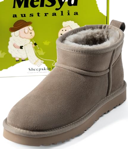 Mel&Syd Australian Sheepskin Ankle Boots Women Olive 6.5#