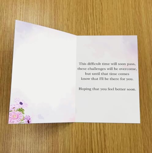 Bestmelo Get Well Soon Card, Thinking of You Card, Support Gift, Encouragement Gift for Women and Men, Sending Strength Courage and Love Greeting Card