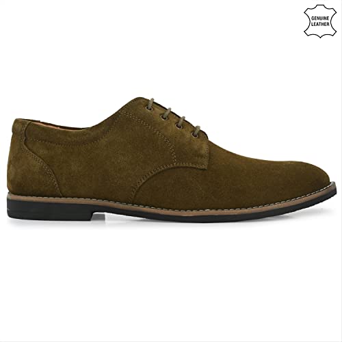 Image of Auserio Men's Suede Leather Derby Lace Up Formal Shoes | Anti Skid Sole & Waxed Laces| Antimicrobial & Heat-insulating| Memory Foam Padded Insole | Shoes for Office & Parties (SSE 013.014.015.016.017)