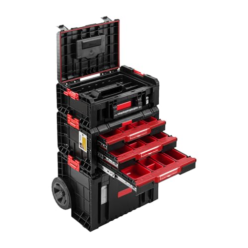 PAFEN Rollende Werkstatt Werkstattschublade - Premium Werkzeugtrolley - Werkzeugkasten auf Rädern 445 x 375 x 755 mm Sehr stabil Chemikalienbeständig Werkstattwagen