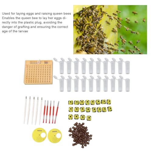 YEmirth Kit de enxerto de criação de rainha com copos de célula para apicultores Equipamento de repr