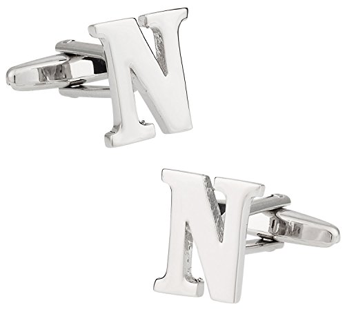 Gemelos letra N para hombre con caja de regalo miniatura 1
