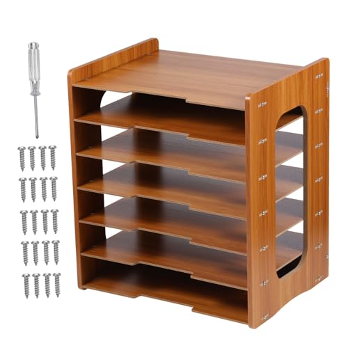 Plateau à papier niveaux en bois pour un rangement vertical