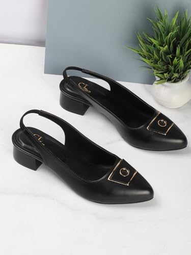 Image of Carlton London Women Stylish Backstrap Sandal for Casual Wear, Party and Formal use with Block Heels