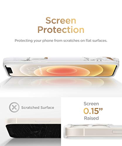 Gviewin For Iphone 12 Case And Iphone 12 Pro Case 6.1 Inch 2020, Marble Parttern Ultra Slim Thin Glossy Soft Durable Tpu Shockproof Scratch-Proof Phone Protective Covers For Women (White) #TOP3
