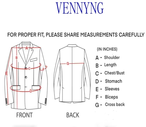 VENNYNG Men's Pinstripe Blazer Jacket Double Breasted Blazer Men Size Button4