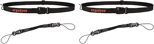 Ergodyne Squids 3135 - Cinturón escáner de código de barras con gancho, incluye correa de transporte para escáneres de código de barras, negro,