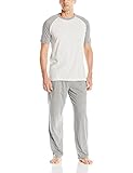 Hanes Men's Short Sleeve Raglan and Knit Pant Set with X-Temp