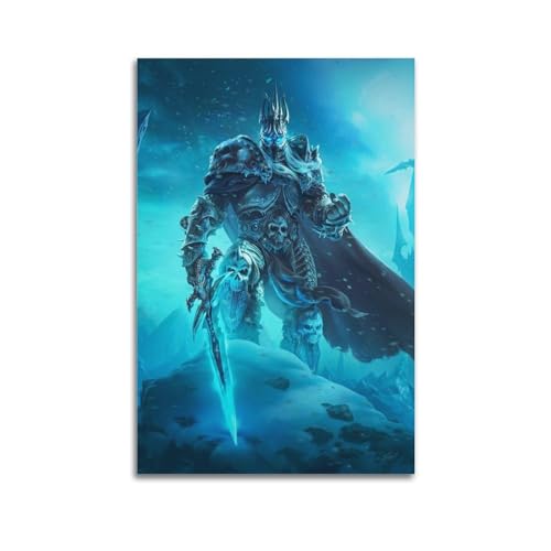 Toile World of Warcraft Poster d'art moderne haut de gamme du Roi Liche en 50 x 75 cm