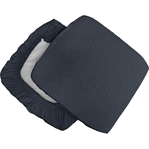 Set 4 Cuscini Coprisedia CARLOTTA Per Sedia Da Cucina – Jacquard Con Elastico – Made In Italy – Colore Carbone, 40x40 Cm