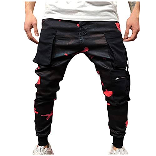 Dreamyth Cargo Pants for Men Slim Fit Shape Sport Pants Multi-Pocket Tactical Pants Outdoor Hiking Work Athletic Pants