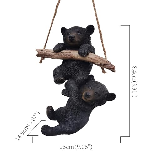 Figurines de Osos Colgantes en Poliresina Negro Set miniatura 5