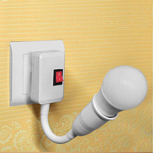 Stbtech E27/E26 Plug In Light Socket Adapter With On/Off Switch, Flexible Neck Extension Lamp Bulb Holder Converter For Night Light Bedside Lamp Wall Lamp Bases #TOP3