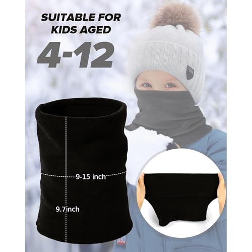 MOAZIFI Loop Schal Kinder, 2 Stück Schlauchschal Halswärmer, Schlauchschal Kinder Winddicht und Warm für Skifahren, Radfahren und andere Outdoor-Abenteuer