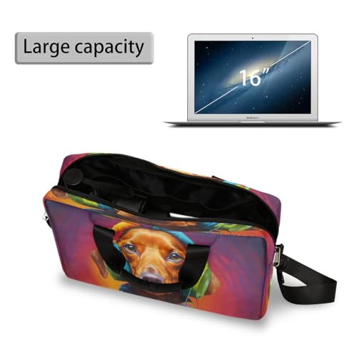Bolsa para laptop 16 pulgadas slim con diseño de perro salchicha miniatura 4