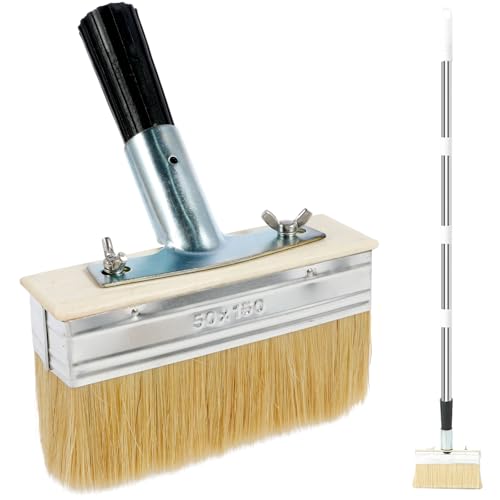 67inch Decking Paint Brush Deck Stain Applicator with Long Handle Block Staining Brushes Decking Brush for Woodstain, Oil, Decking Paint, Decking Stain, Deck Coating, Fence Wall Furniture (170x14.2cm)