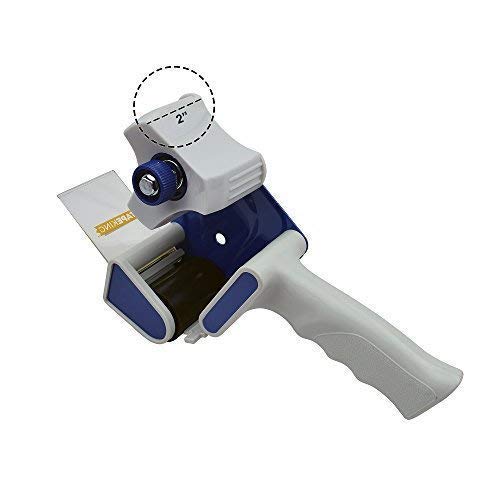 Tape King TX100 Packing Tape Dispenser Gun - Plus 1 Free Roll of Packaging Tape - Best Side Loading 2 Inch Lightweight Ergonomic Industrial Gun for Shipping, Moving, Carton and Box Sealing