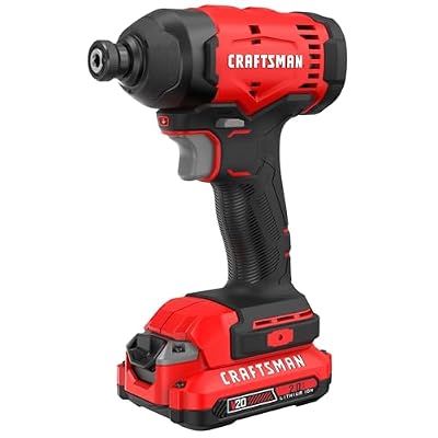 CRAFTSMAN Cordless 1/4 Impact Driver with 2 Ah Lithium Ion Battery, Charger and PH2 Screwdriving Bit, LED Light, High Torque, Variable Speed, 2900 RPM (CMCF801D1)