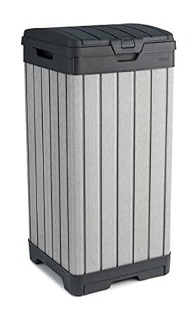 Keter Rockford 38-Gallon Outdoor Trash Can with Locking Lid & Easy-Clean Drip Tray