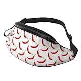 Marsupi Running Red Chili Pepper Print Regolabile Tattico Marsupi Con Foro Per Auricolari Waist Bag Per Sportivo Uomo Trekking 14X35Cm