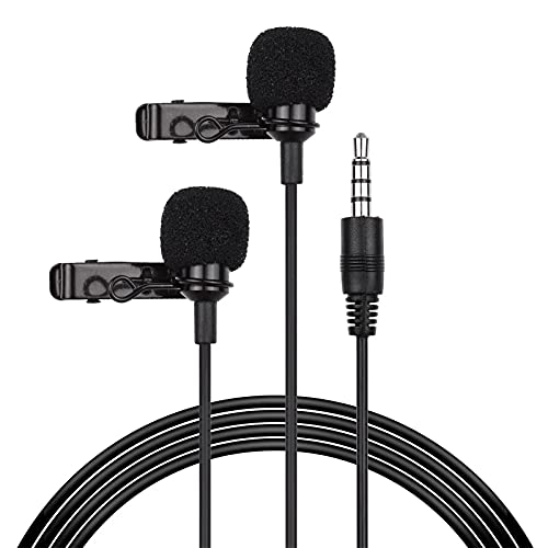 Nbv}CN 6.35mm̃A_v^[tĂSLAVALIER}CNy}CNfAwbh3.5mm TRRS Vlog Be  JIP^ Q[ C^r[ zMp (F : Black, Size : One si