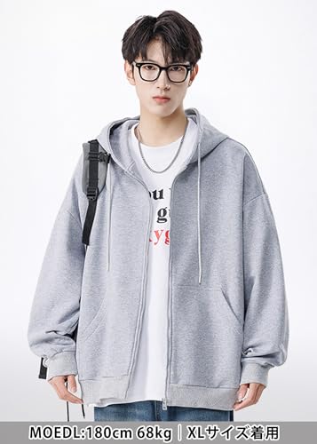 uptoyou パーカー メンズ ジップパーカー スウェット レディース 12.3オンス 秋冬服 無地 大きいサイズ ジップアップ ゆったり トップス 長袖 フード付き 通勤通学 男女兼用 春秋服 の商品画像 1