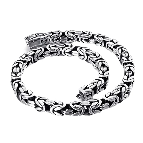 Chaîne byzantine acier inoxydable LXGGUC bijou collier homme 24 pouces