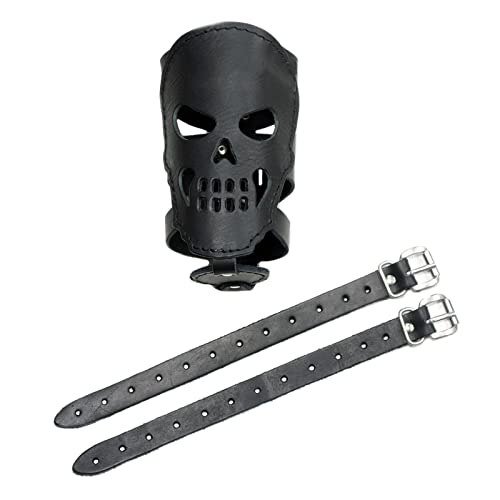 Soporte de cuero para vaso de moto con diseño calavera miniatura 1