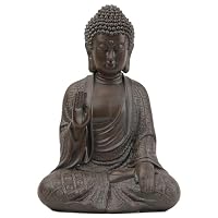 Xintim Buddha Figur in Braun - Kleine Zen Buddha-Statue für Heimdekoration - Antik-Stil Dekofigur für Yoga & Meditation - Elegante Wohnzimmer Deko & Home-Office Zubehör