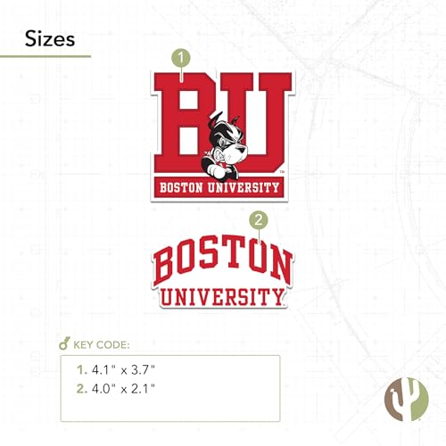 Pegatina de vinilo de Boston University de 4 pulgadas para portátil y botella 4