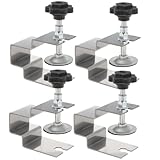 jojofuny 4 Stück Edelstahl Front Befestigungsklammern Verstellbar mit Rutschfester Dichtung für Holzpaneele Stabile Klemmen für Schrankmontage Einfache Handhabung Kratzfrei