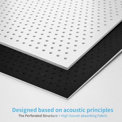 Image of Art3d Acoustic Drop Ceiling Tiles 24x48 10-Pack, Soundproof Panels 2x4ft for Wall Coverings, White